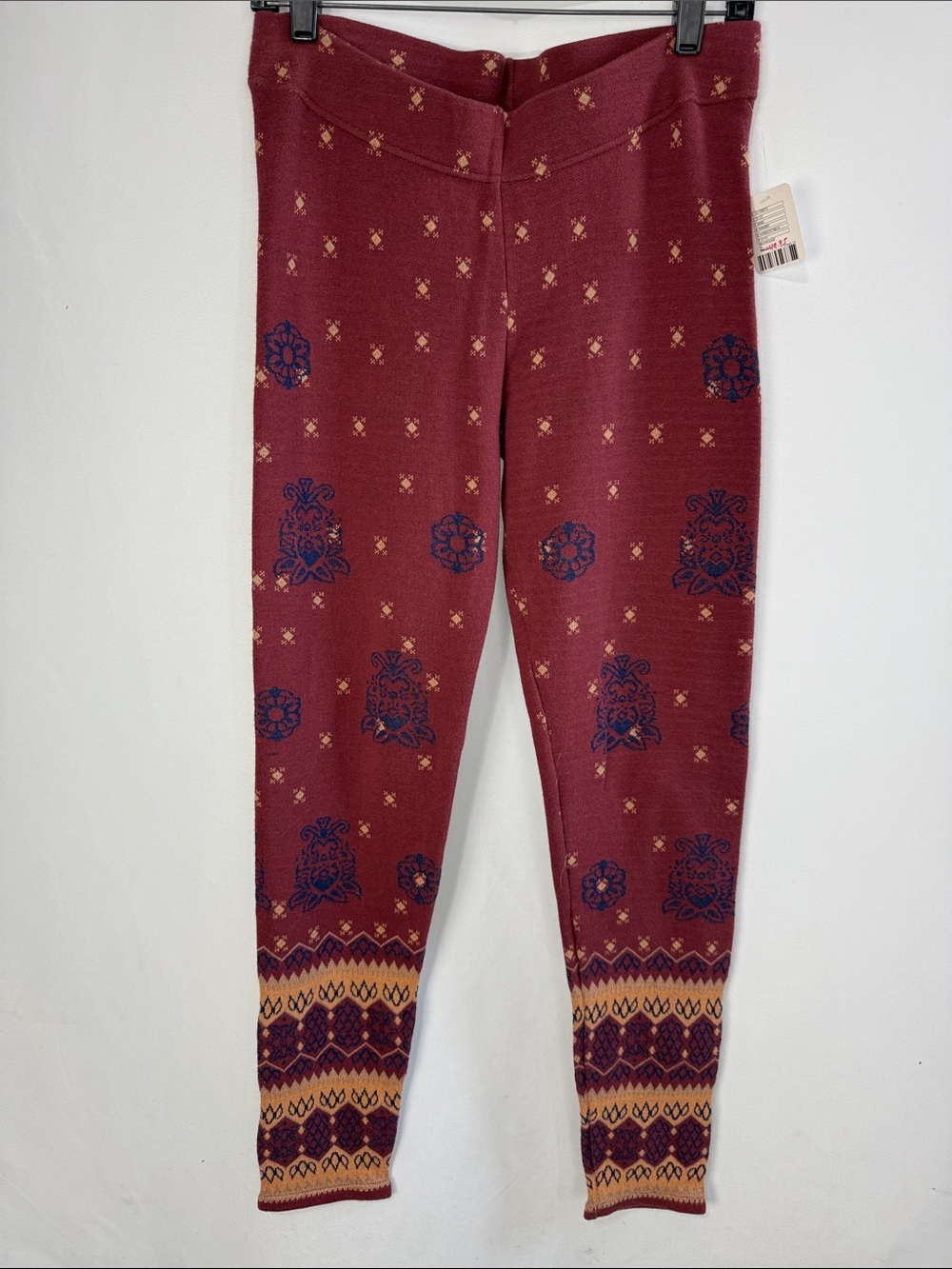 FREE PEOPLE NWT RUST PRINT STRETCH PANTS - Picture 2 of 7